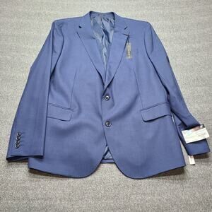 J Ferrar Blazer Mens 46 Regular Dark Blue‎ Slim Fit Stretch Suit Jacket New Tags